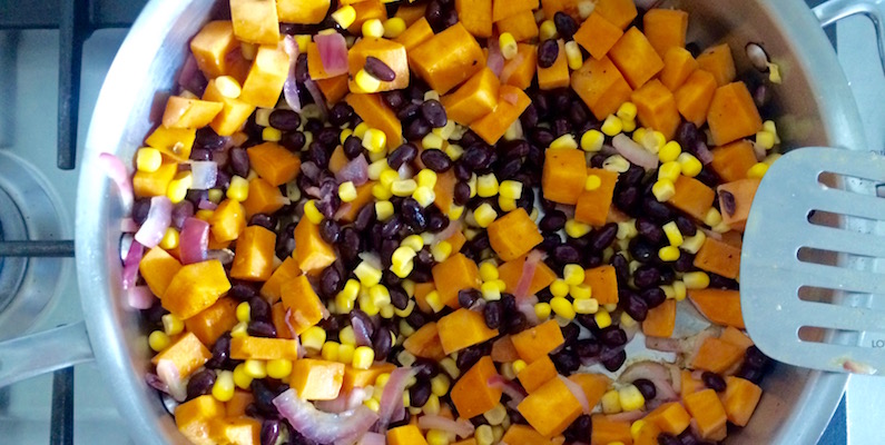one pot sweet potato skillet