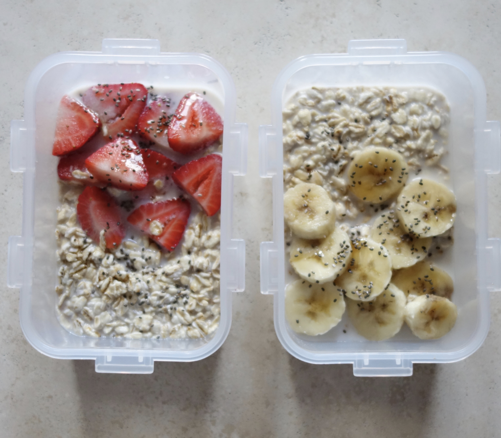 overnight oats in meal prep containers