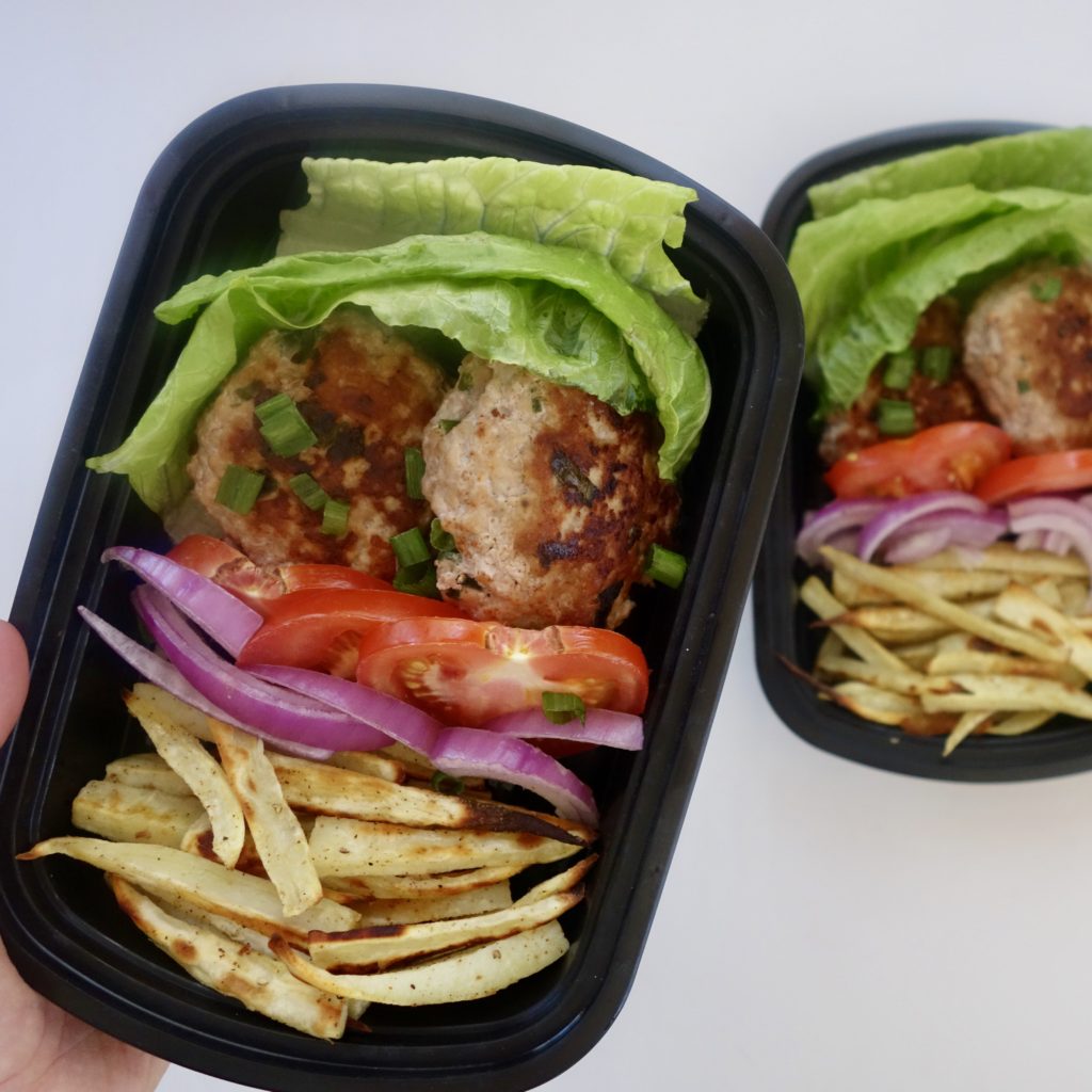 Lean Turkey Burgers With Sweet Potato Fries Meal Prep