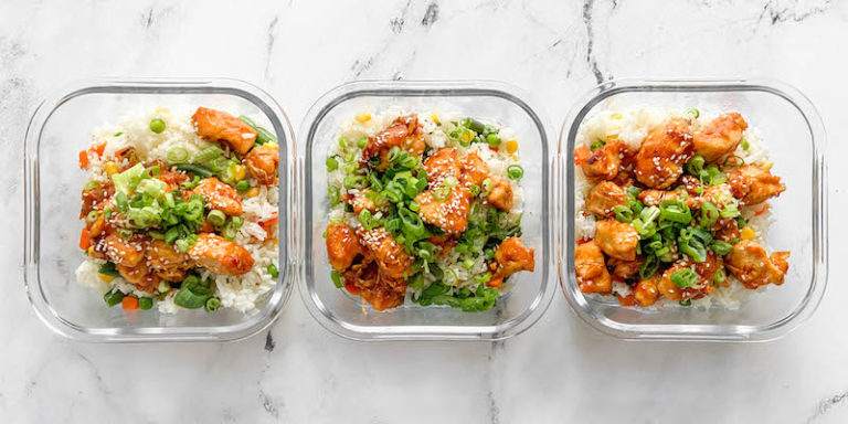 Basil Lime Chicken & Peach Kale Salad - Workweek Lunch