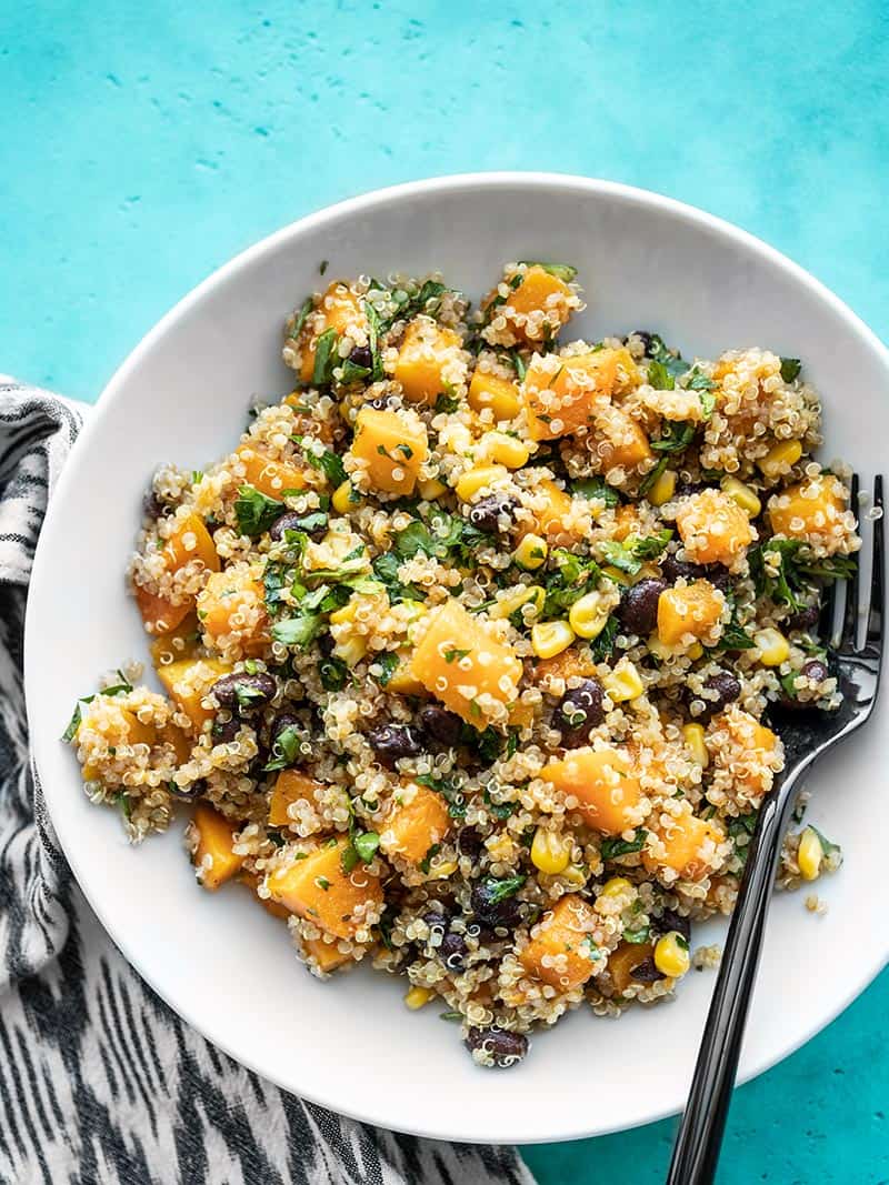 no-reheat chipotle butternut squash and quinoa salad