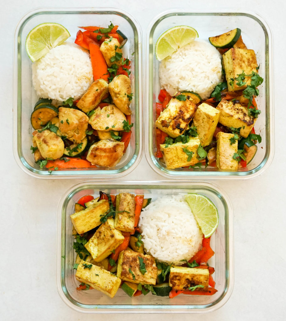 easy chicken satay recipe that is perfect for meal prep