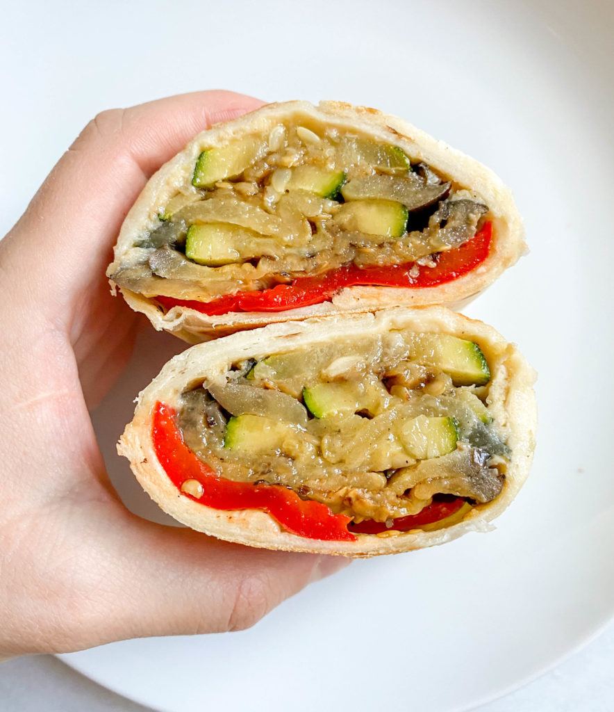 Hummus Wraps With Grilled Vegetables, perfect for meal prep and lunch on the go