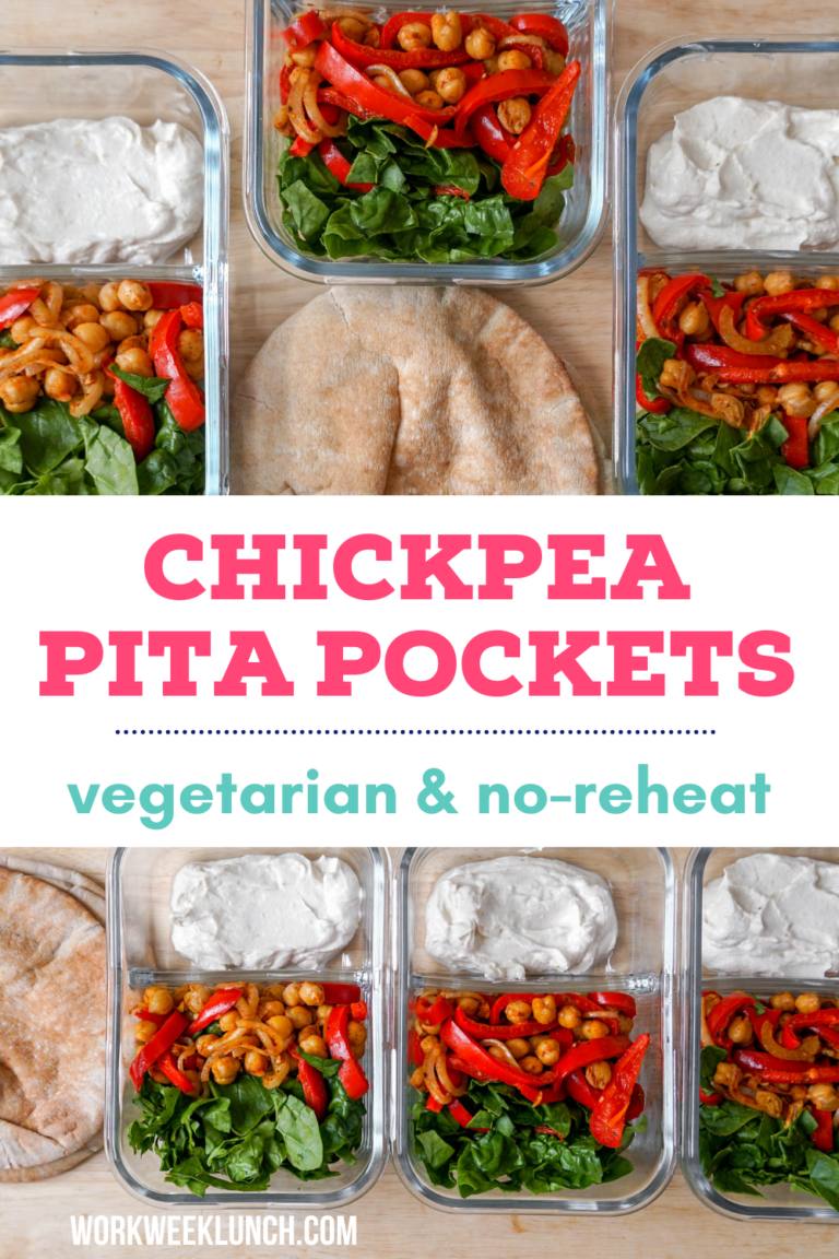 Chickpea Pita Pocket with Tahini Yogurt Sauce (Vegetarian Lunch)