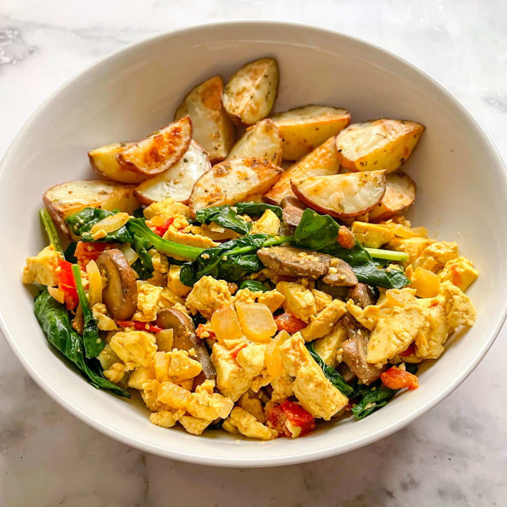 Vegan tofu scramble for meal prep