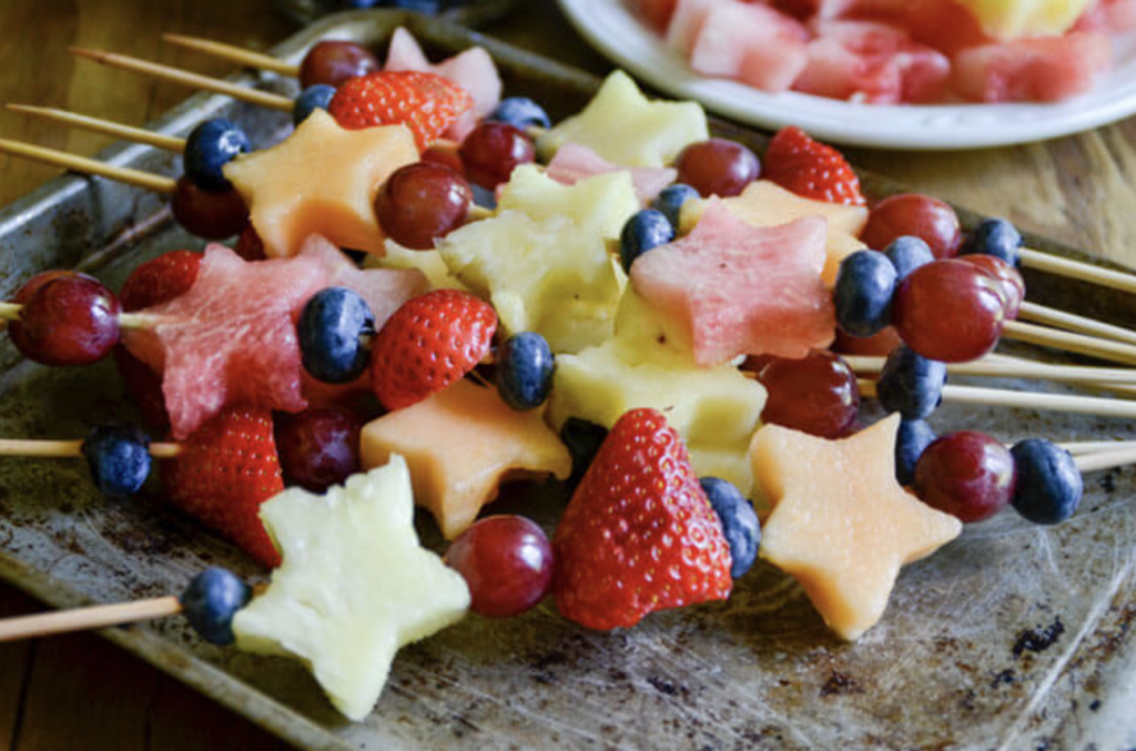 fruit kebabs, snack ideas for kids