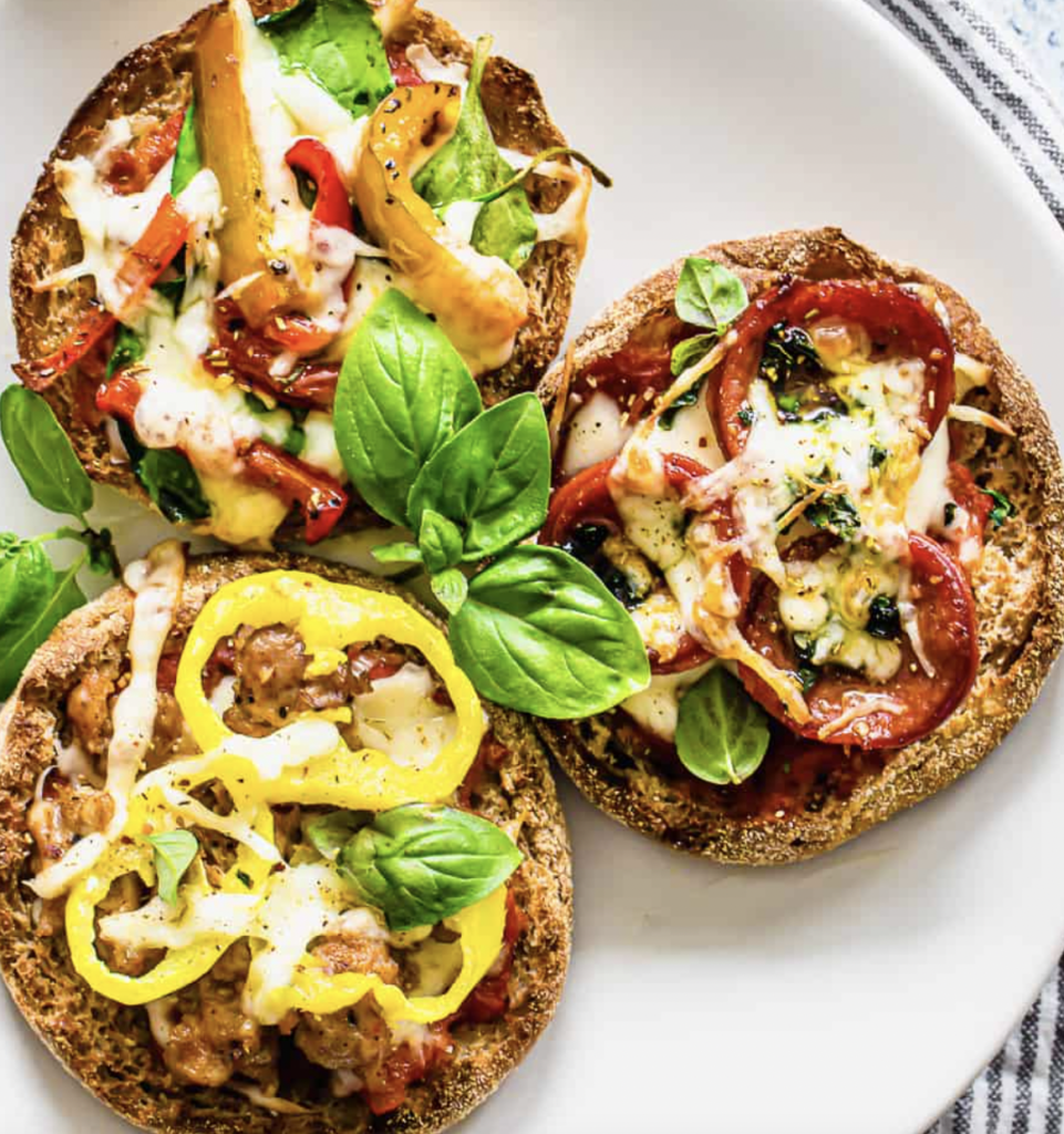 snack ideas for kids, english muffin pizzas