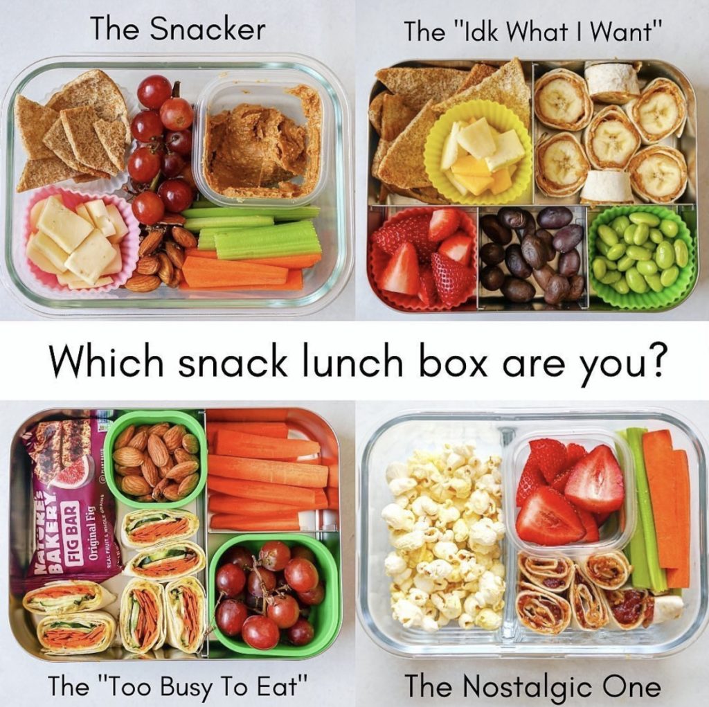snack lunch boxes, easy college snacks