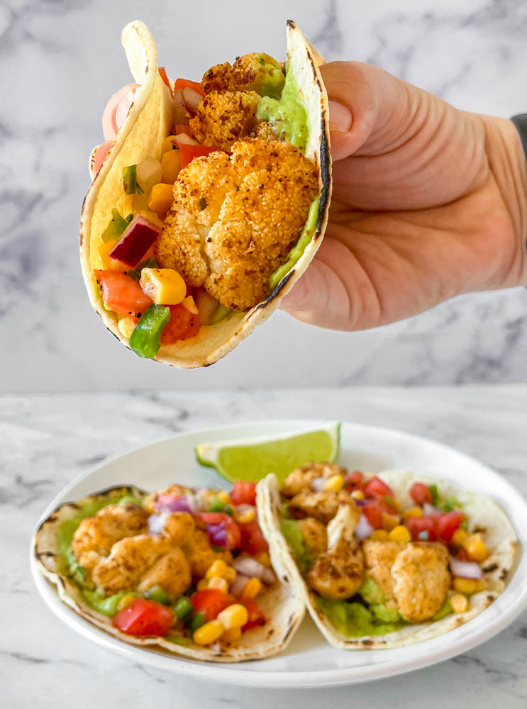 cauliflower tacos for meal prep, workweek lunch