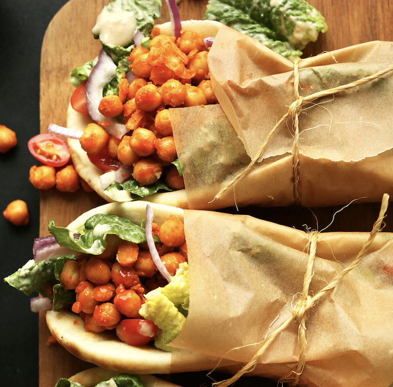 buffalo chickpea wraps- easy kid-friendly dinners