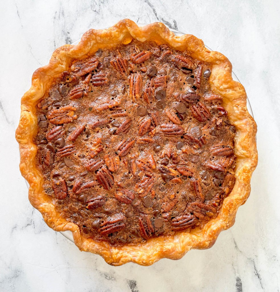 chocolate pecan pie for the holidays 