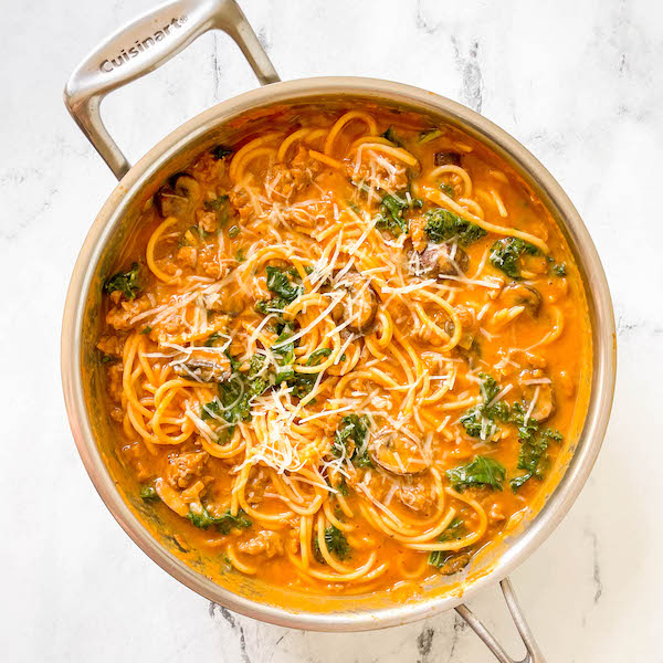 pumpkin pasta with kale