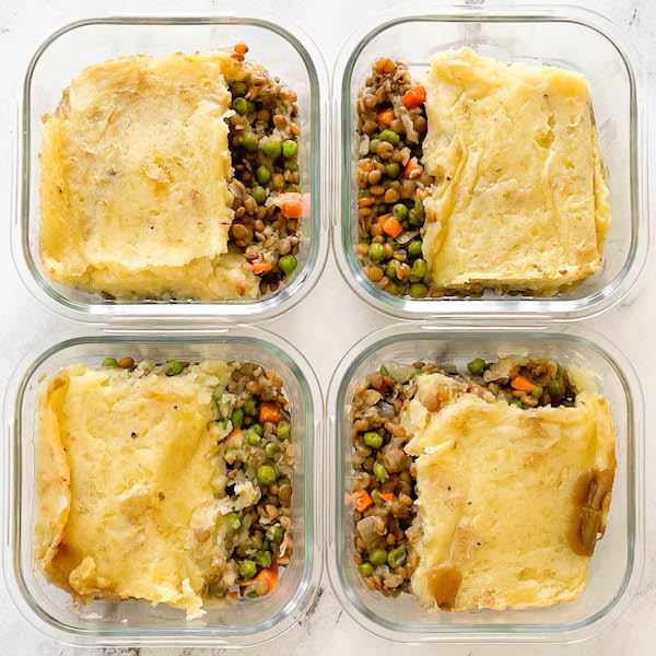 vegan shepherd's pie for meal prep