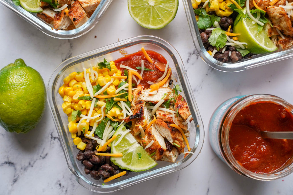 Meal Prep Chicken Burrito Bowls - Creme De La Crumb