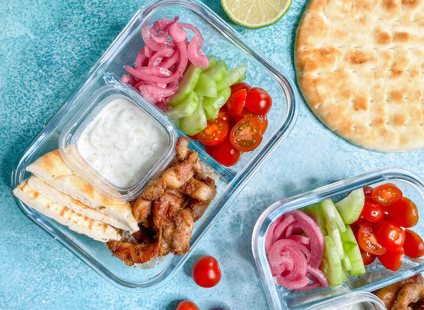 Mediterranean Chicken Meal Prep Bowls with Tahini Dressing