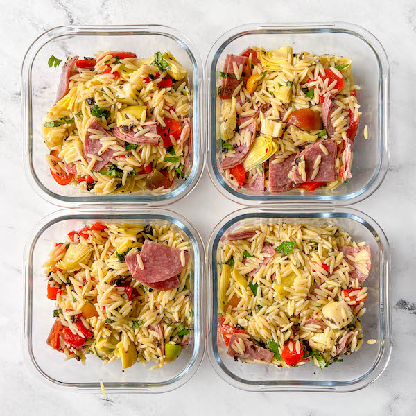 Meal Prep Friendly Antipasto Pasta Salad - Workweek Lunch