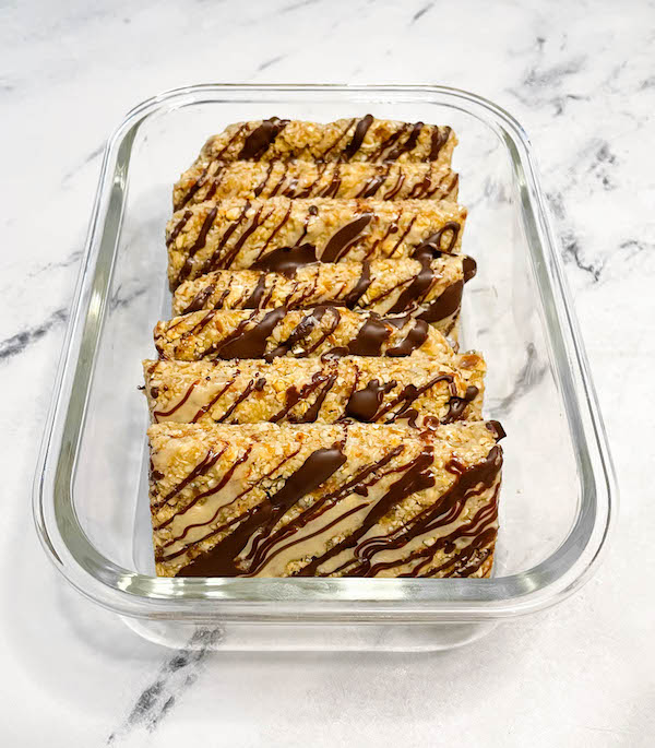 tahini bars in container 