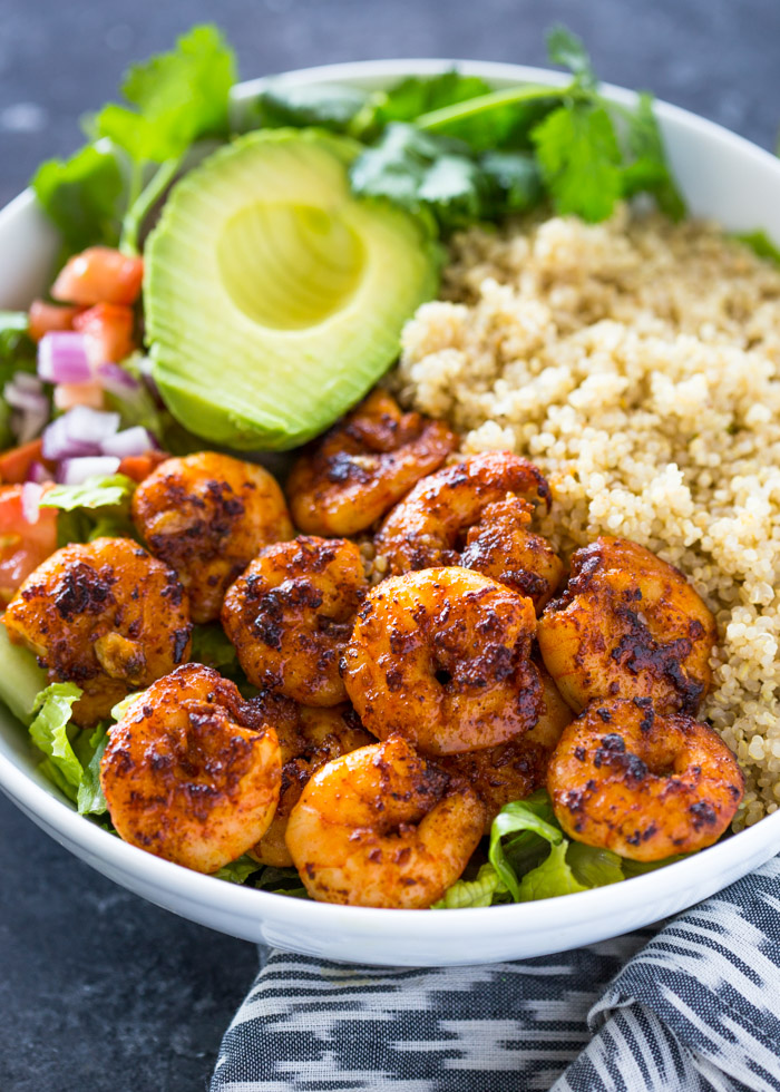 shrimp grain bowl