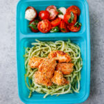 pesto pasta with crispy chicken