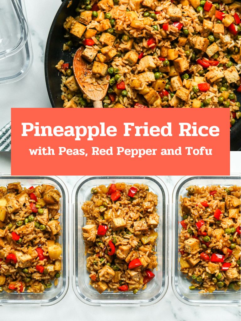 Pineapple Fried Rice with Peas, Red Pepper and Tofu