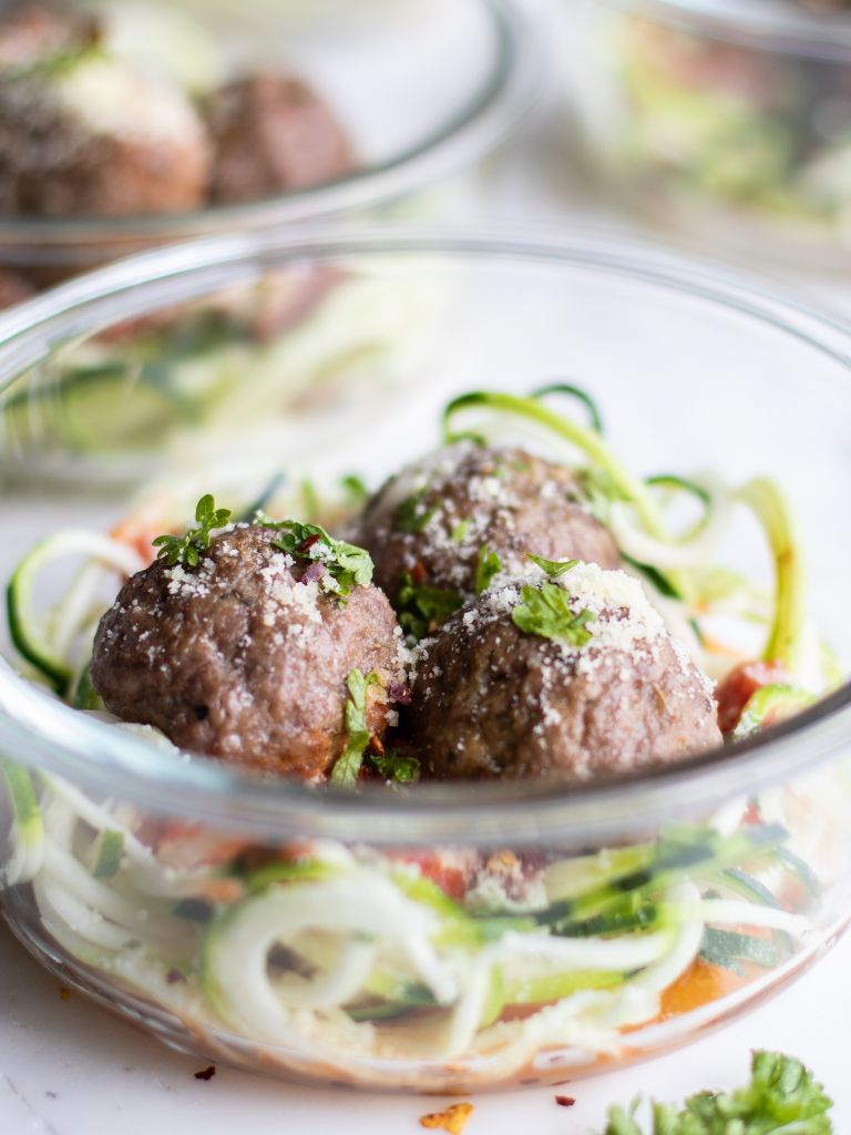 Mozzarella Stuffed Meatballs in bowl