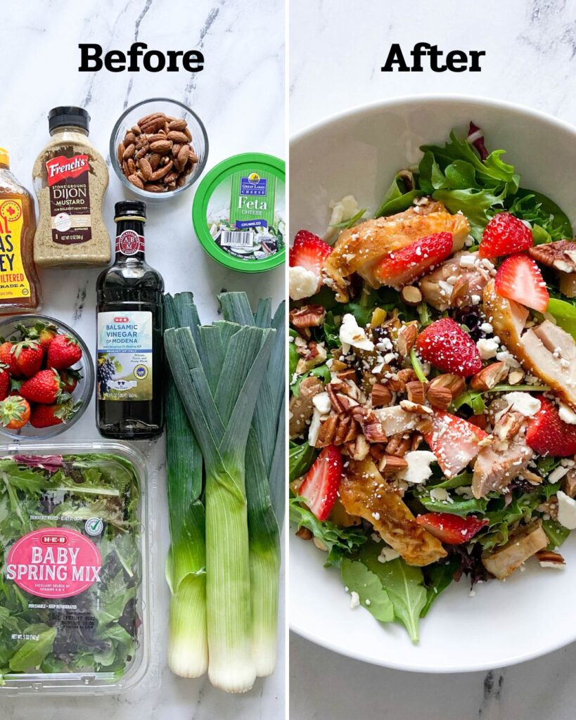 meal prep strawberry salad recipe with chicken